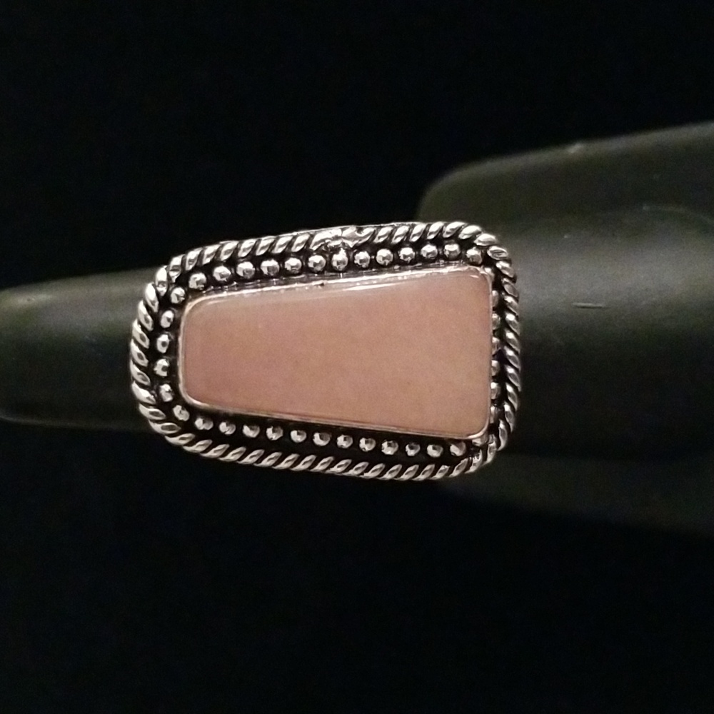 Pink Opal Abstract Shaped Ring